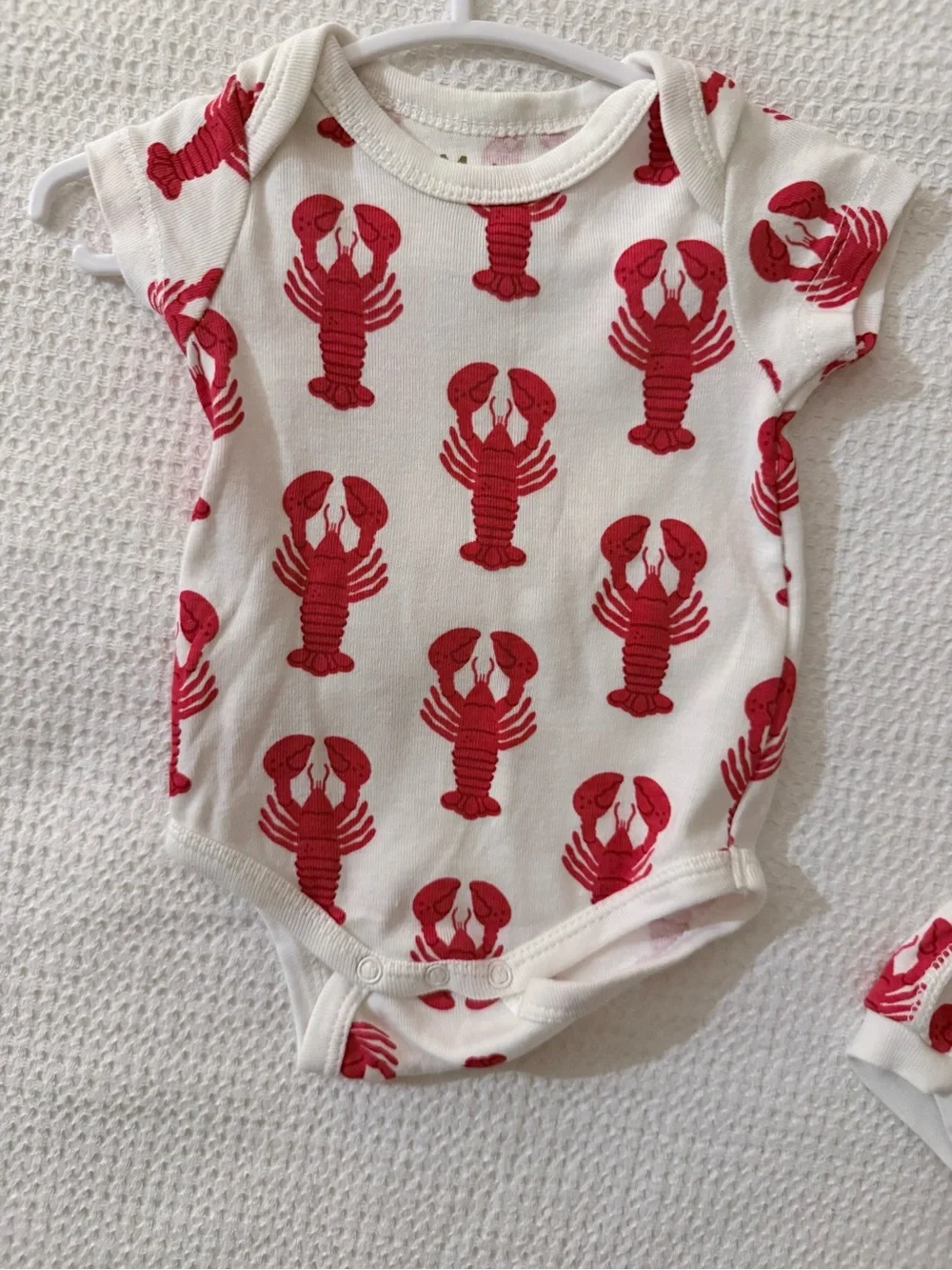 White and Red Lobster Two-Piece Baby Pajama Set